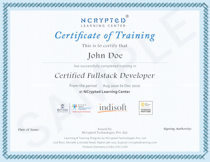 NLC Certificate